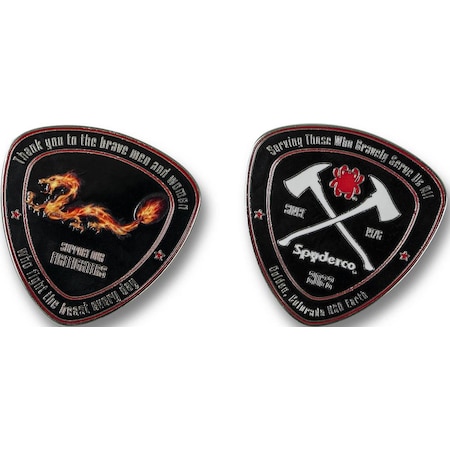 Spyderco 2023 Spyderco Fire Dragon Coin 2023 Wildland Firefighter Foundation, Reveal 7 SPY-COINFD